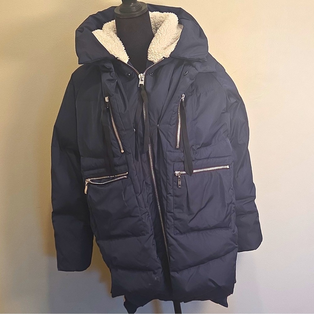 Orolay Women's Hooded Puffer Jacket - Full Zip, Pockets | XS | Navy Blue